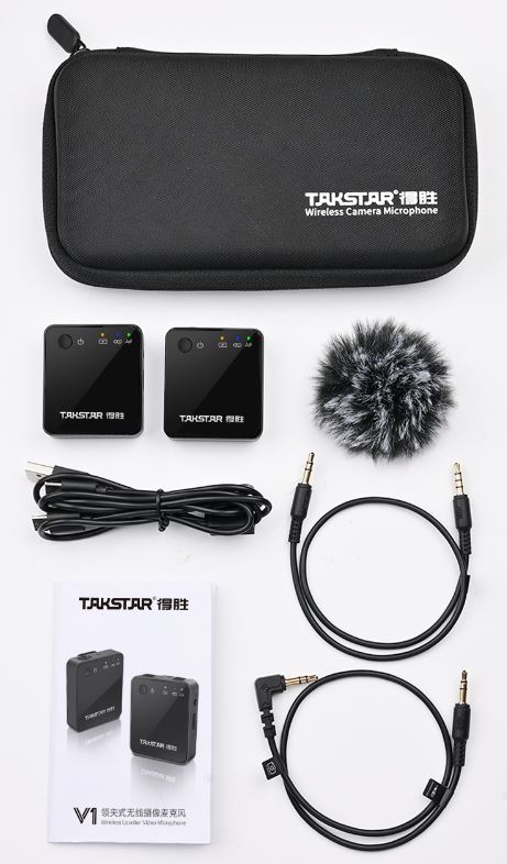 Micro thu âm cài áo Takstar V1, mic ghi âm lọc tạp âm không dây