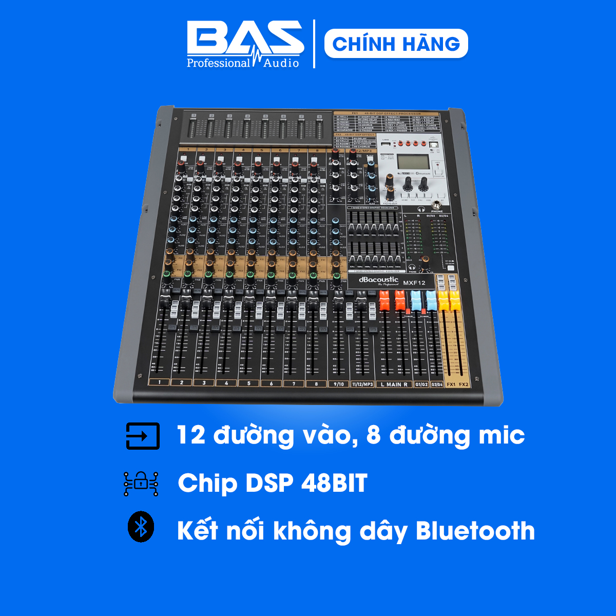 Mixer dBacoustic MFX12, mixer digital cho dàn âm thanh chuyên nghiệp