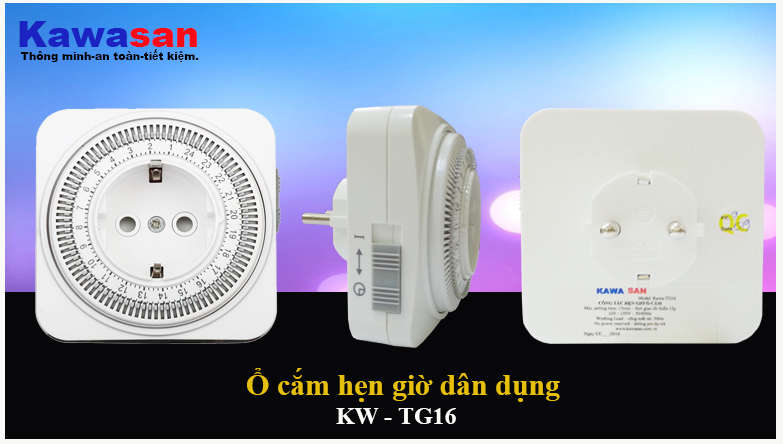 Ổ cắm hẹn giờ cơ KAWASAN TG16