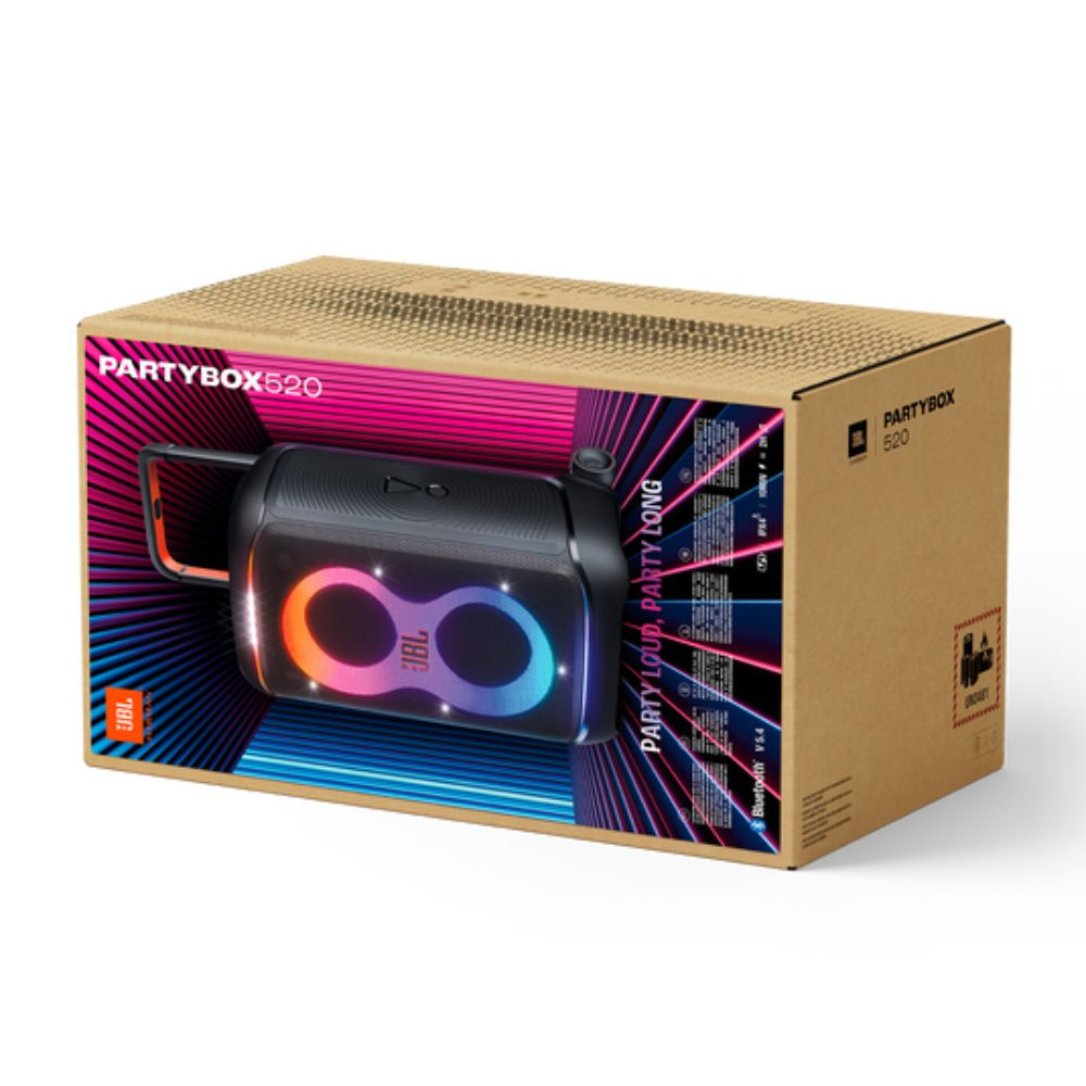 Loa JBL PartyBox 520, Công suất 400W, IPX4, Bluetooth 5.4, AI Sound Boost, Auracast, Pin 15h, 2025
