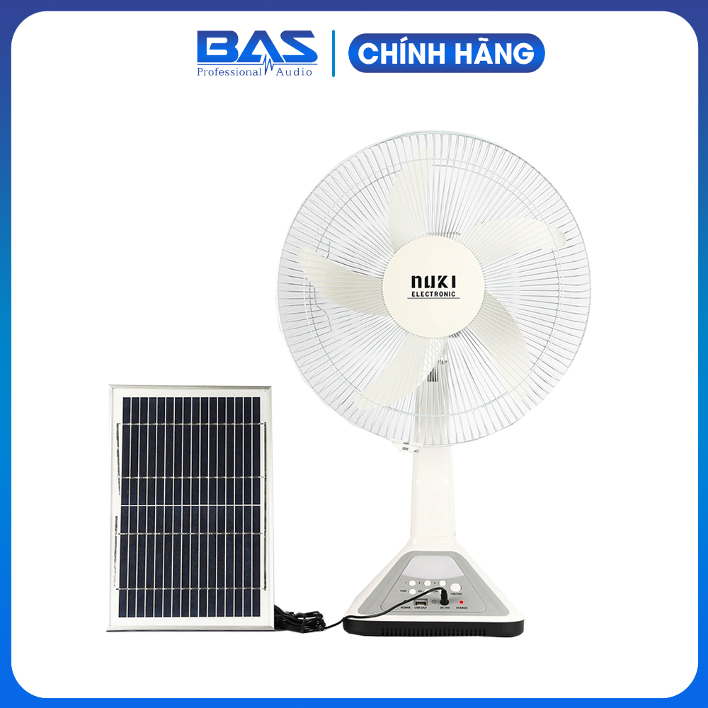 QUẠT NĂNG LƯỢNG MẶT TRỜI NUKI 316. Quạt tích điện, quạt sạc, có đèn LED