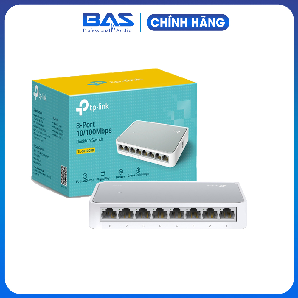 Switch 8 port TP-LINK TL-SF1008D, bộ chia tín hiệu để bàn 8 cổng