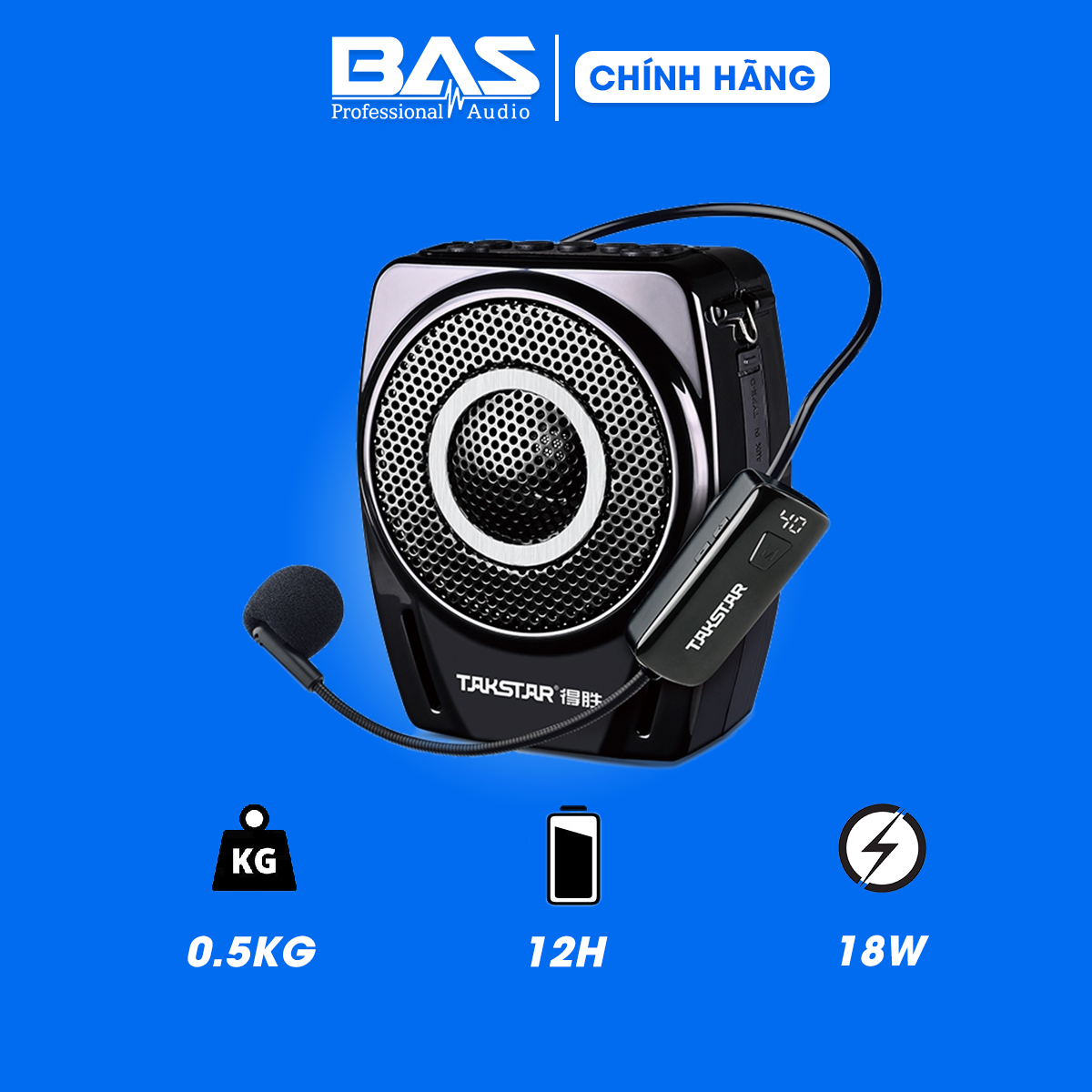 Máy trợ giảng không dây Takstar E8W, công suất 18W, hỗ trợ bluetooth