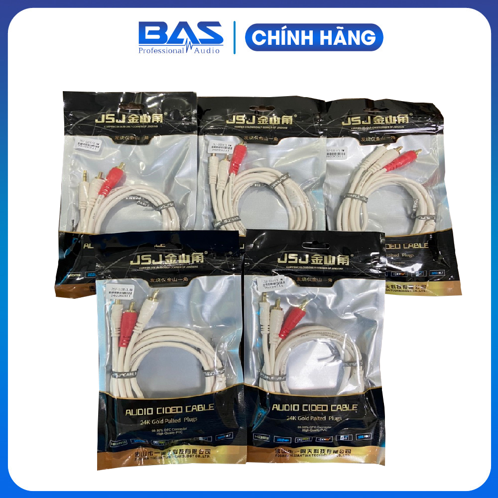 Dây audio 3.5 ra 2AV chính hãng (1,8m 3m 5m 10m)