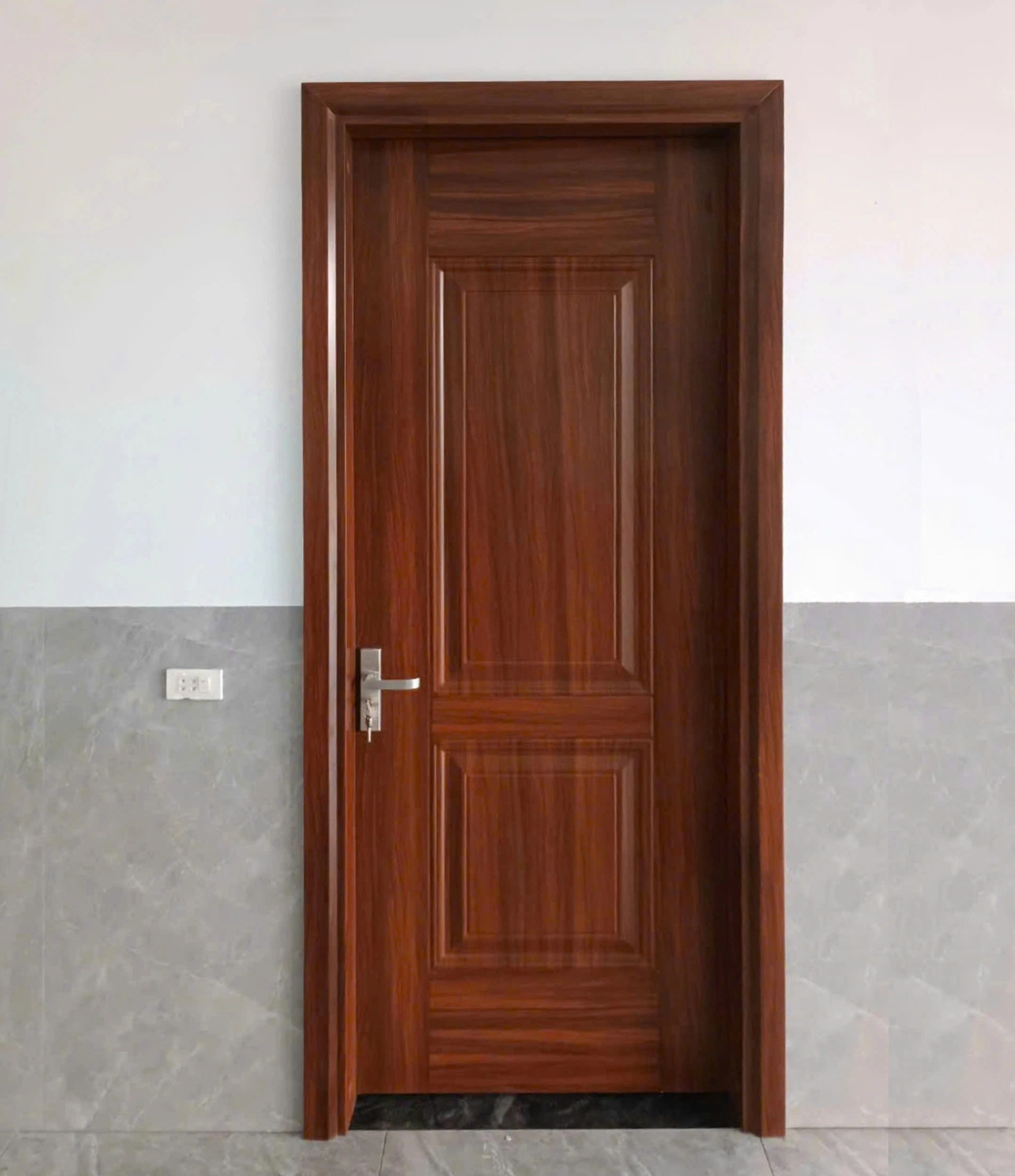 Cửa thép 1 cánh 2 ô pano