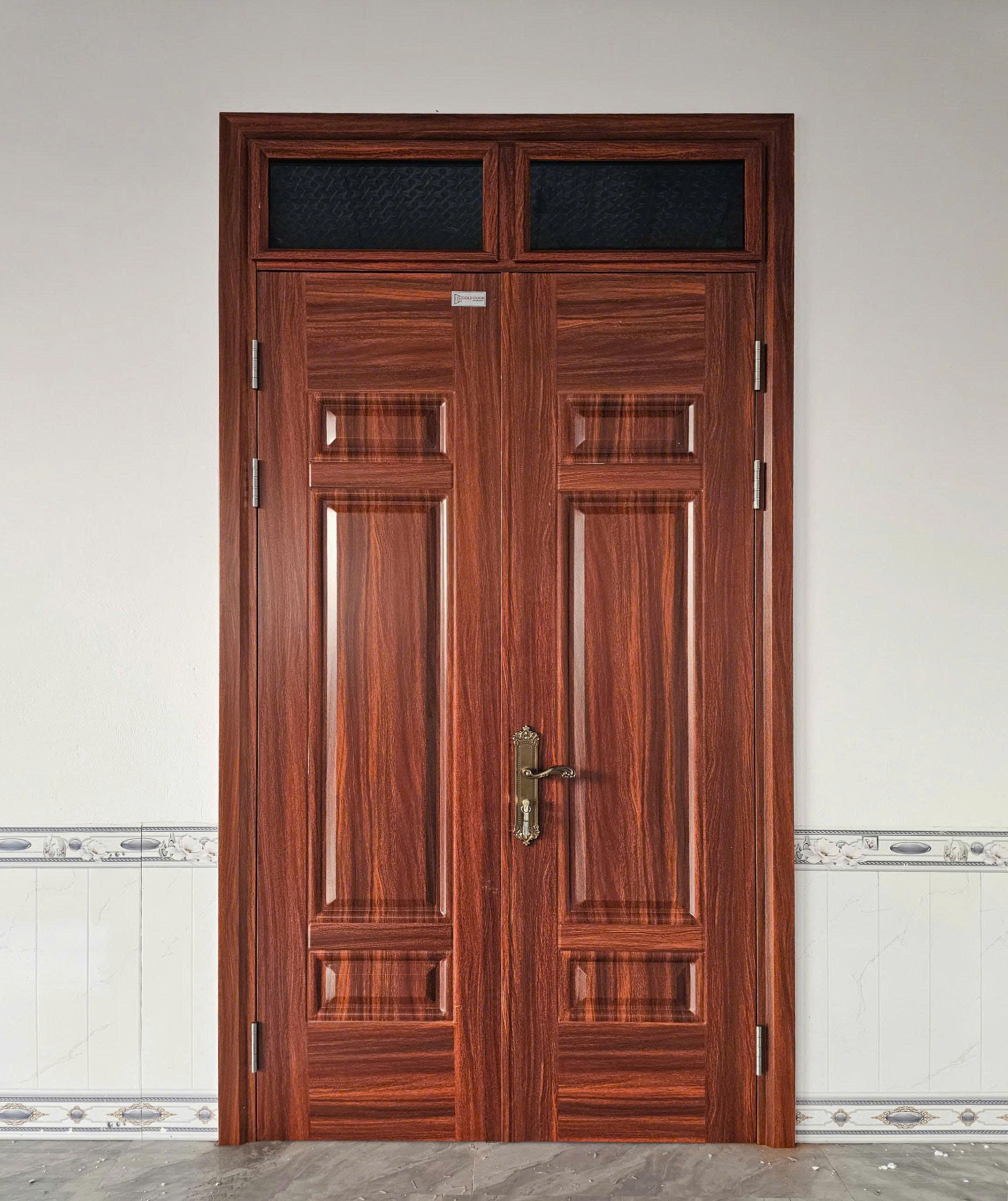Mẫu cửa thép 2 cánh huỳnh pano