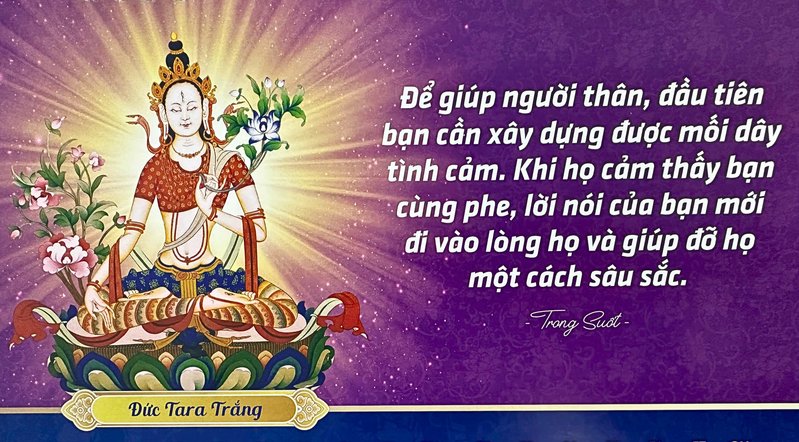 LỜI CẦU NGUYỆN TĂNG TRƯỞNG HẠNH PHÚC GIA ĐÌNH TỚI ĐỨC TARA TRẮNG