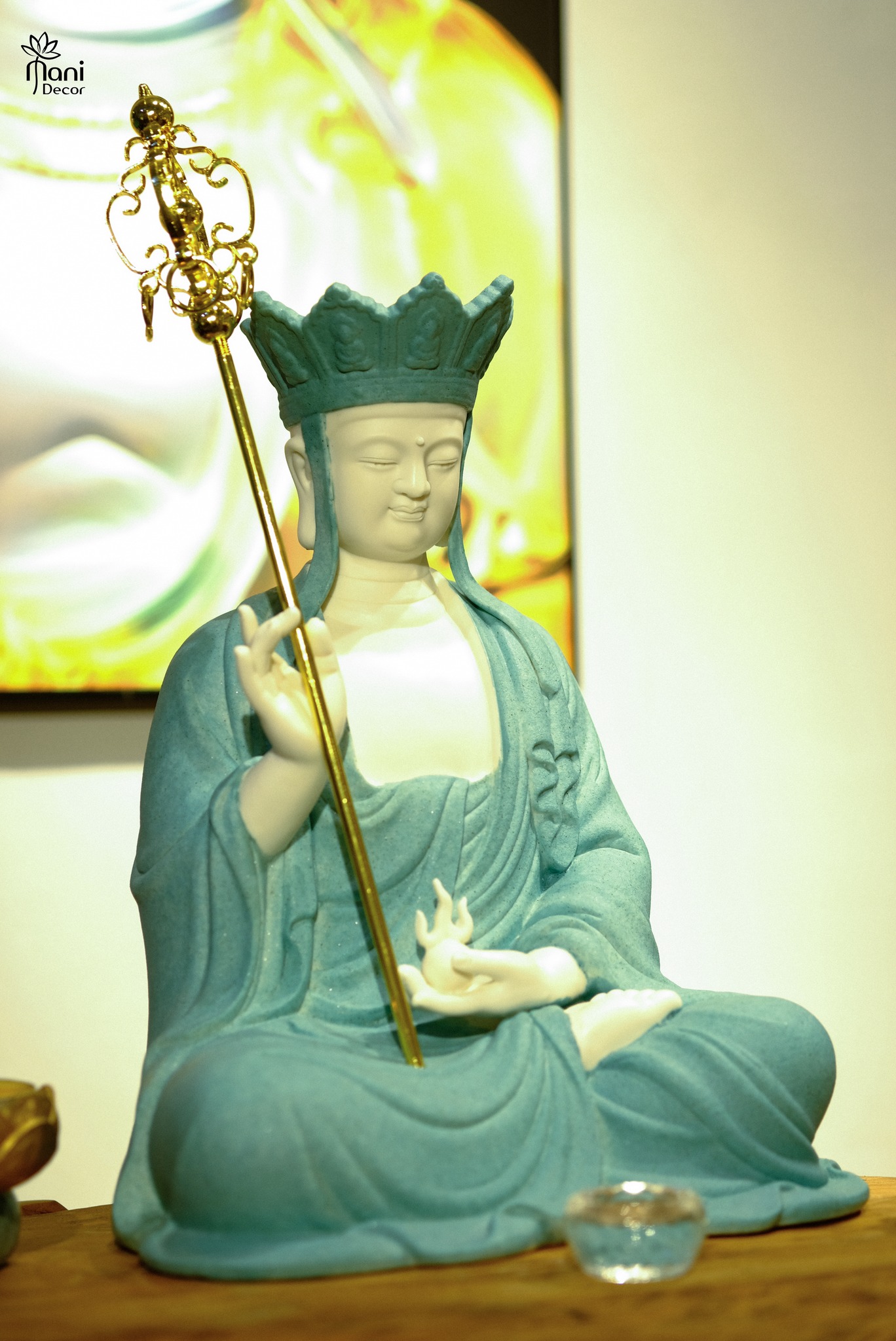 Địa Tạng Bồ Tát gốm xanh