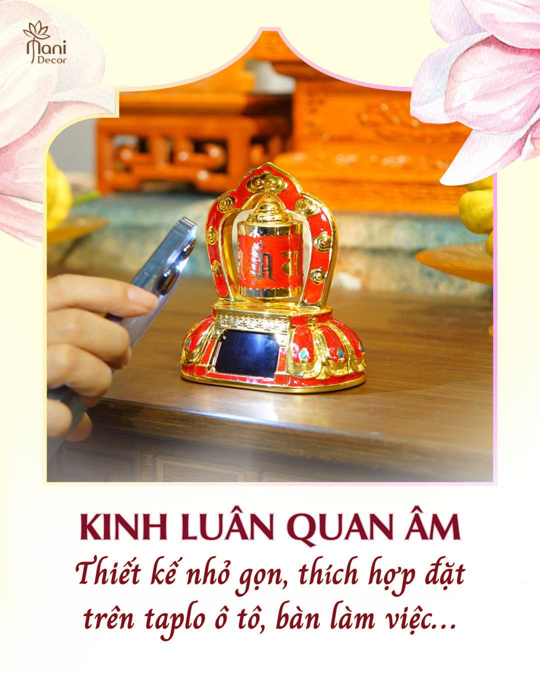 Kinh luân pin mani để bàn, taplo ô tô