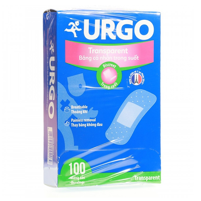 BCN TRONG SUỐT URGO TRANSPARENT 100 (BẢNG NHỎ MIẾNG TRONG SUỐT)