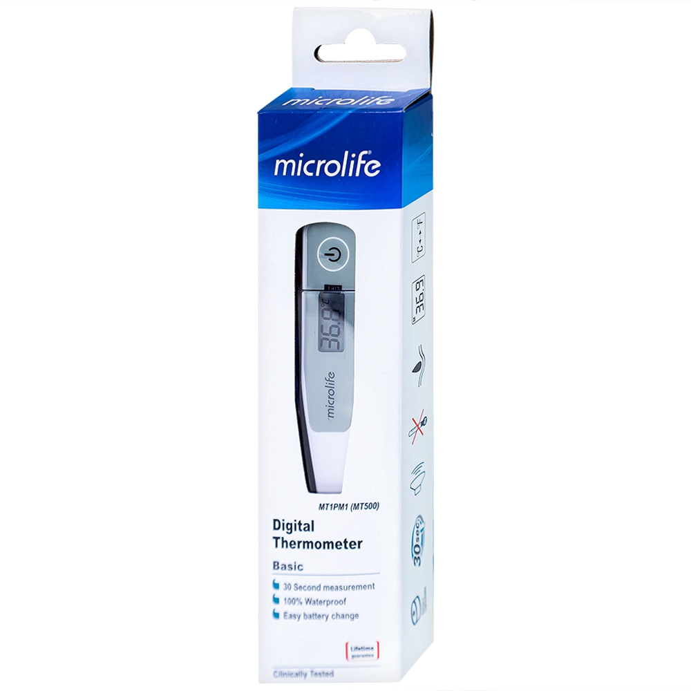 NHIỆT KẾ ĐIỆN TỬ MICROLIFE DIGITAL THERMOMETER MT 500 (HỖ TRỢ ĐO THÂN NHIỆT)- THỤY SĨ