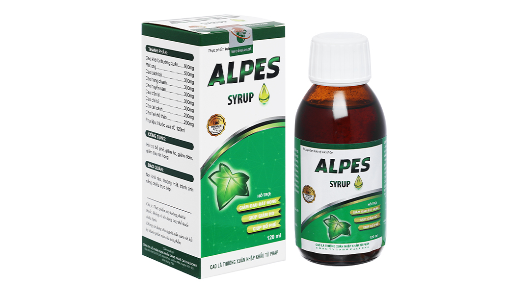 SIRO GIẢM HO, BỔ PHỔI ALPES SYRUP CHAI 120ML