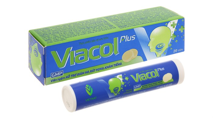 VIÊN NGẬM HỖ TRỢ GIẢM HO, KHÀN TIẾNG VIACOL PLUS (TUÝP 20 VIÊN)