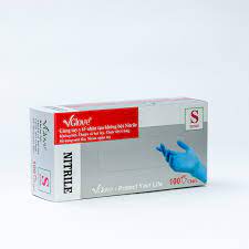 GĂNG TAY Y TẾ VGLOVE NITRILE KHÔNG BỘT SIZE S H/100 CHIẾC (MAU XANH) - KHẢI HOÀN