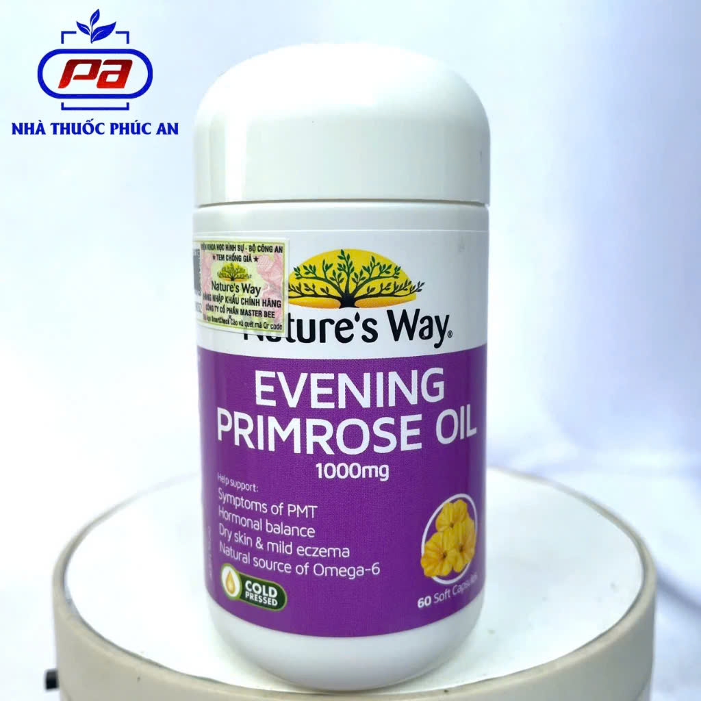 TPBVSK NATURE'S WAY EVENING PRIMROSE OIL 1000MG HỘP 60 VIÊN (TINH DẦU HOA ANH THẢO)