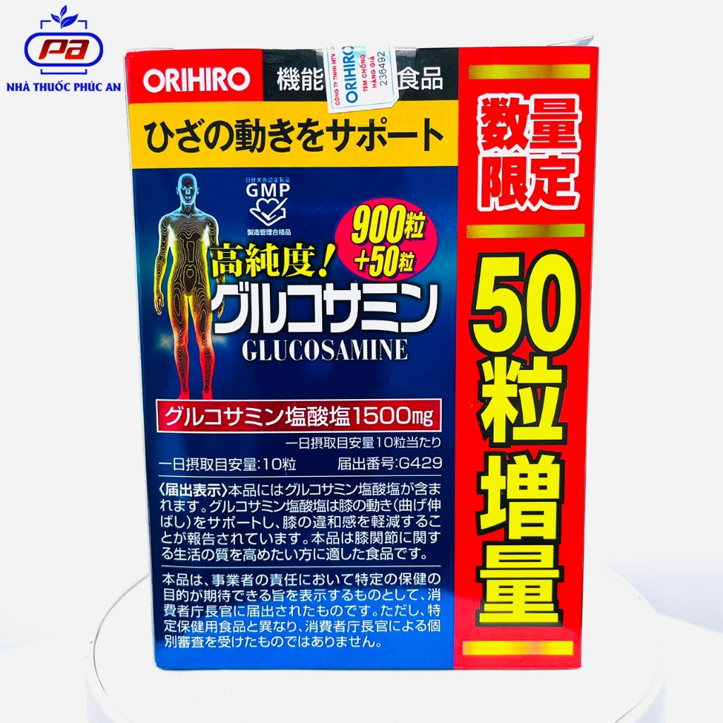 TPBVSK - BỔ XƯƠNG KHỚP GLUCOSAMINE ORIHIRO (360-950 VIÊN)