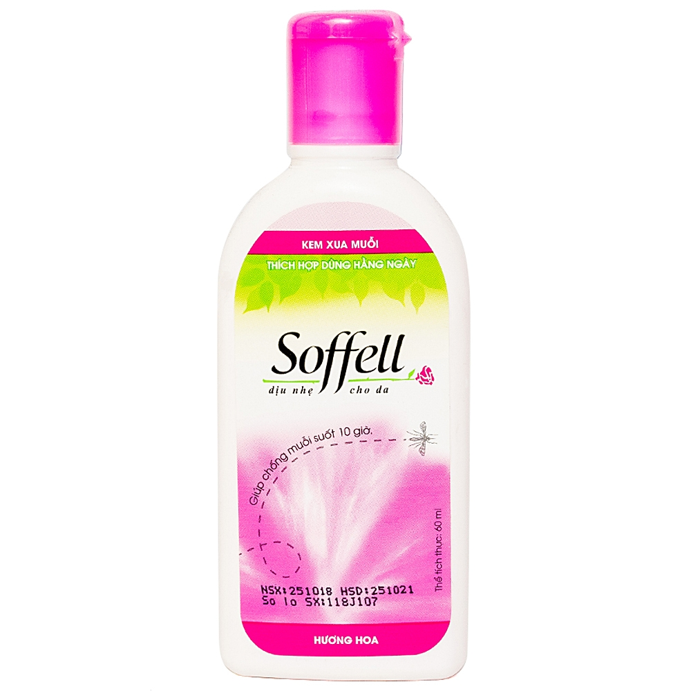 KEM XUA MUỖI SOFFELL HƯƠNG HOA 60ML