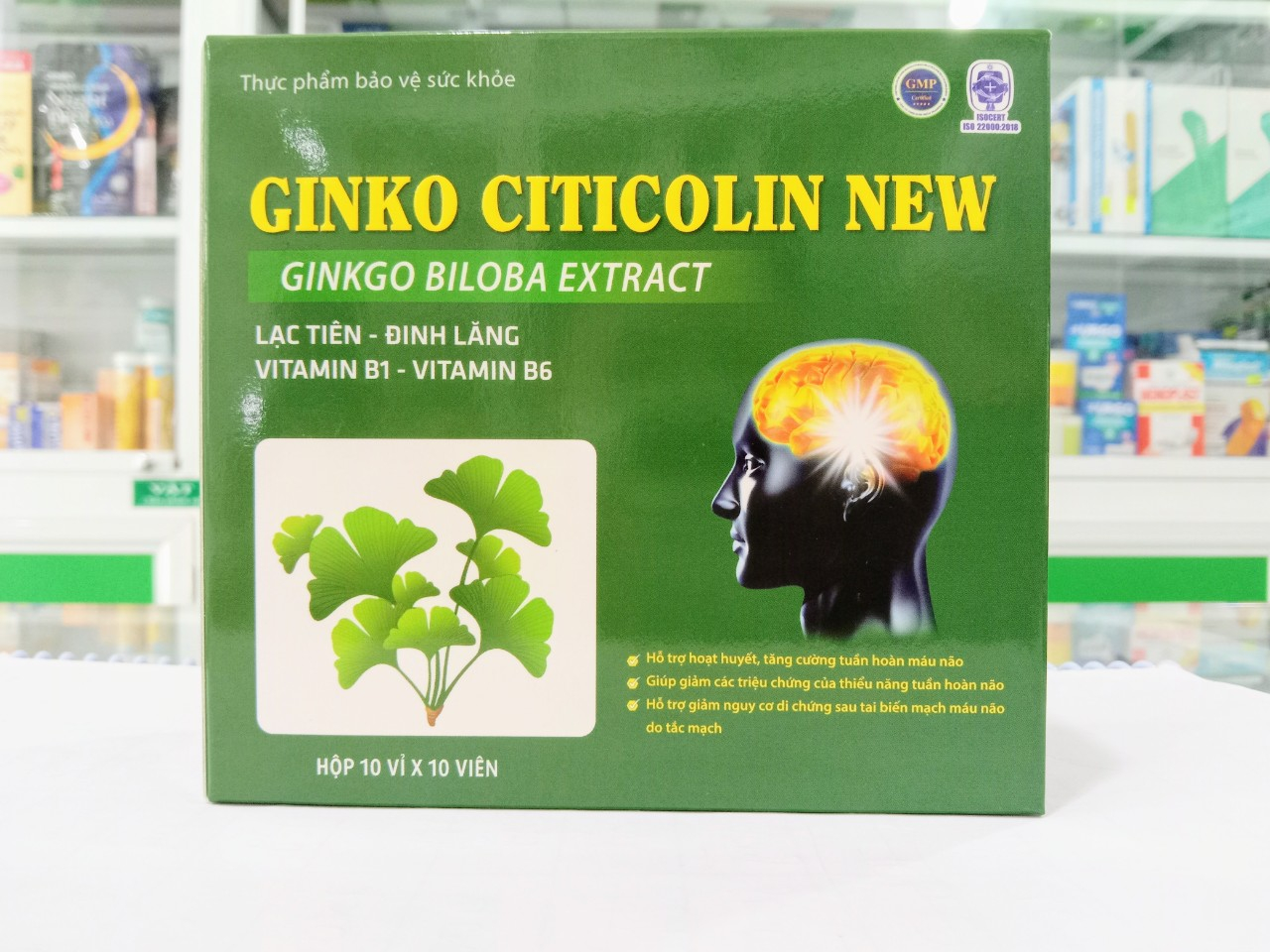 HOẠT HUYẾT DƯỠNG NÃO GINKO CITICOLIN NEW (GINKGO BILOBA EXTRACT) H/100V