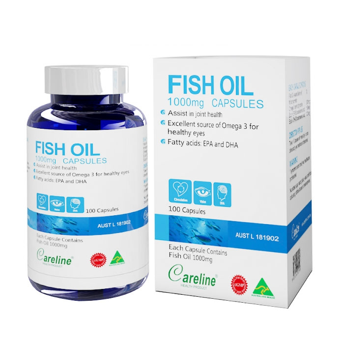 TPBVSK CARELINE FISH OIL (SALMON OIL) 1000MG (LỌ 100 VIÊN) - DẦU CÁ HỒI ĐẠI DƯƠNG -ÚC