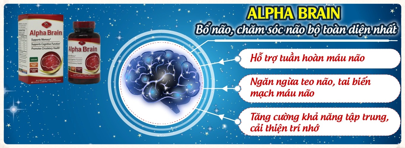 TPBVSK ALPHA BRAIN HỘP 60 VIÊN - HỖ TRỢ TUẦN HOÀN MÁU, CẢI THIỆN TRÍ NHỚ