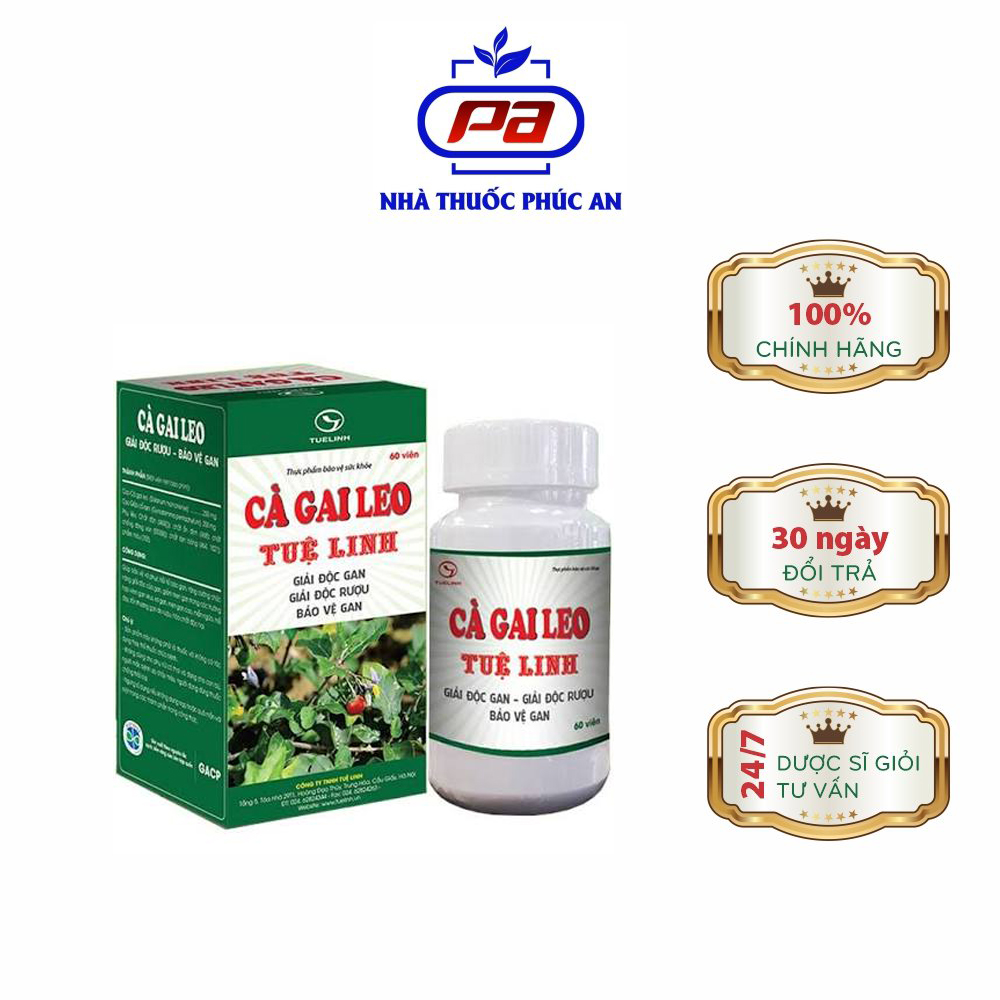 HỖ TRỢ GIẢI ĐỘC GAN, BỔ GAN, MÁT GAN-CÀ GAI LEO TUỆ LINH 60 VIÊN