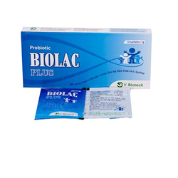 BỔ SUNG MEN TIÊU HÓA CỐM BIOLAC PLUS HỘP 10 GÓI (Lactobacillus , L-lysine)- VIỆT NAM