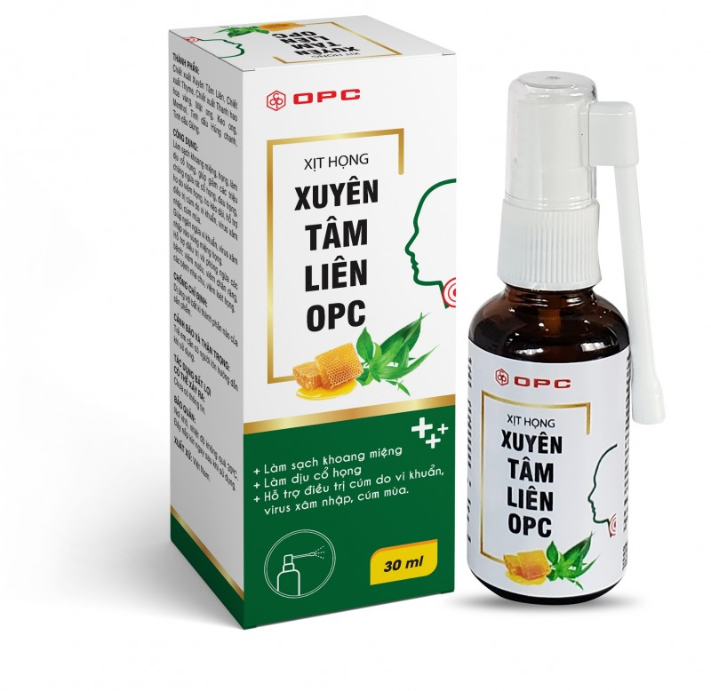 XỊT HỌNG XUYÊN TÂM LIÊN OPC CHAI 30ML