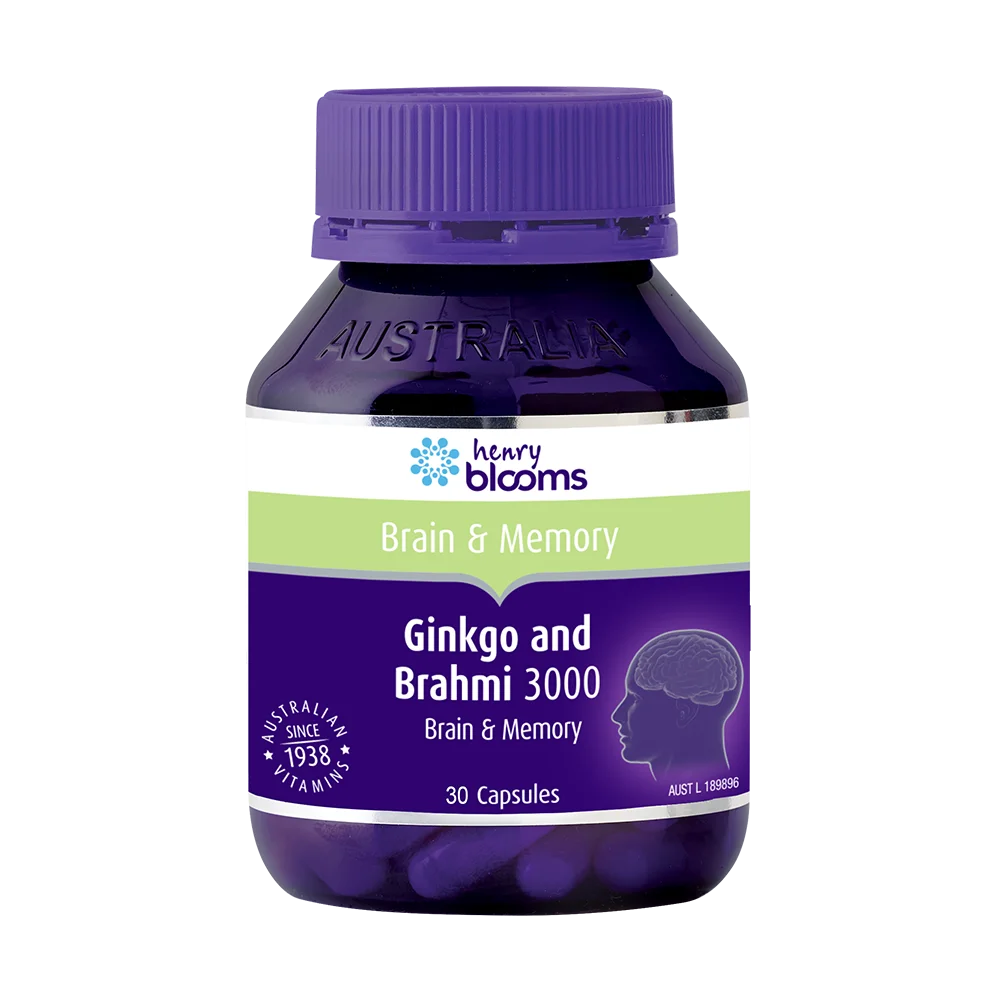 TPBVSK GINKGO AND BRAHMI 3000 HỖ TRỢ BỔ NÃO - HENRY BLOOMS (30 VIÊN -60 VIÊN)