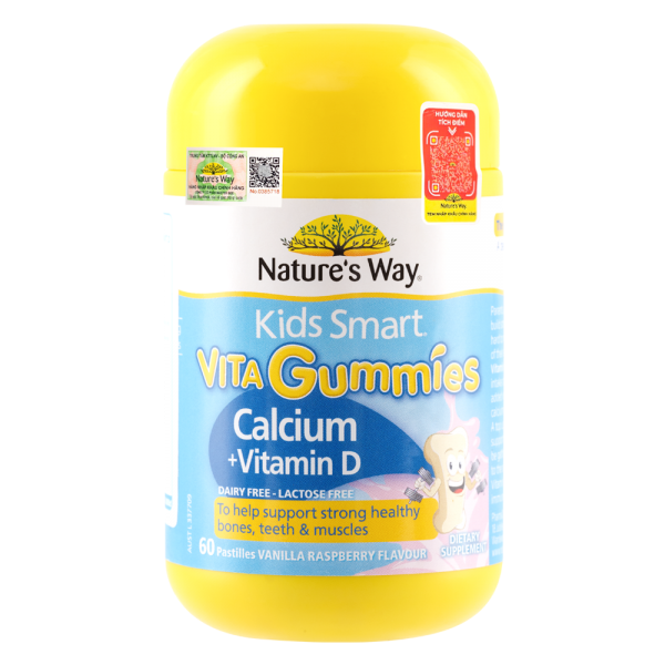 TPBVSK KID SMART VITA GUMMIES CALCIUM+VITAMIN D C/60V KẸO CANXI CHO BÉ - NATURE'S WAY