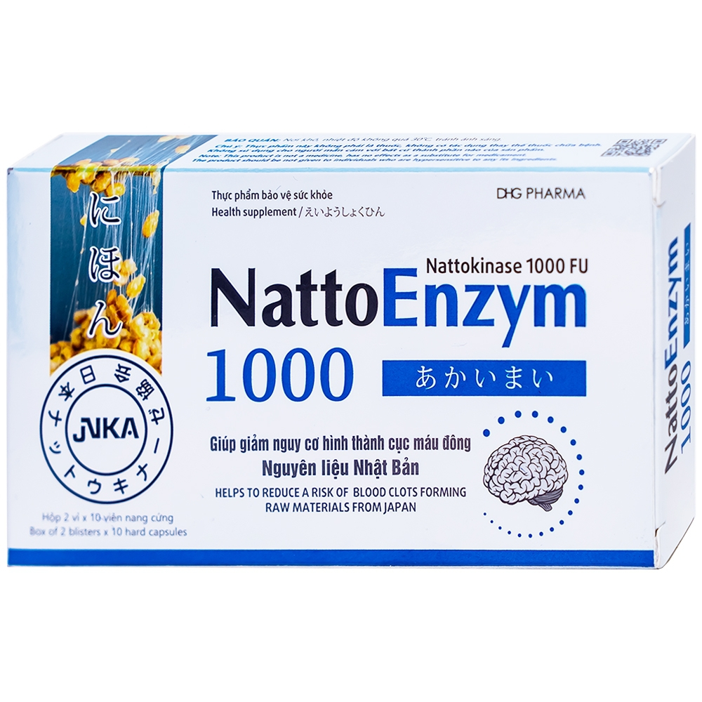 THỰC PHẨM HỔ TRỢ LÀM TAN CỤC MÁU ĐÔNG NATTO ENZYM 1000 DHG HỘP 20 VIÊN