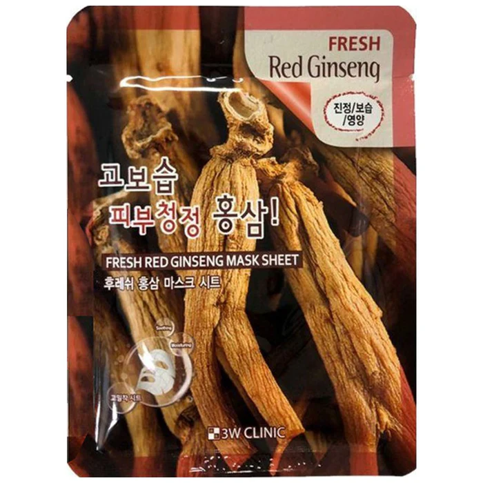 MẶT NẠ 3W CLINIC NHÂN SÂM ĐỎ (HÀN QUỐC)-DƯỠNG ẨM, TÁI TẠO DA, CHỐNG OXY HÓA