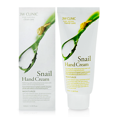 KEM DƯỠNG DA TAY 3W CLINIC ỐC SÊN (HÀN QUỐC) 100ML- MỀM MẠI, TRẮNG SÁNG