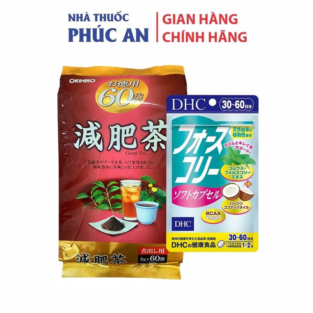 COMBO GIẢM CÂN VIÊN DẦU DỪA DHC (30N) + TRÀ GENPI ORIHIRO 60 (TÚI LỌC)