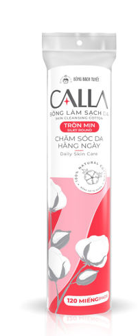 BÔNG BẠCH TUYẾT TẨY TRANG CALLA 120 MIẾNG