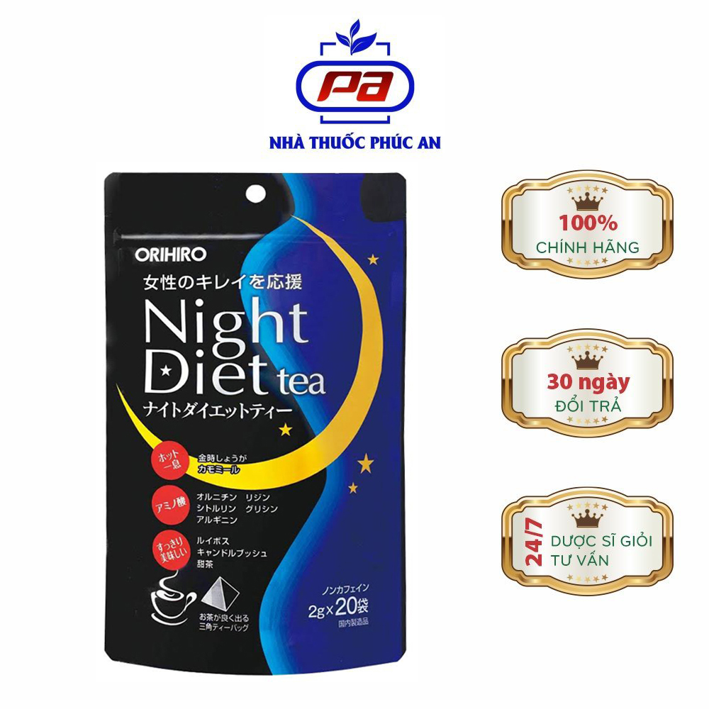 TRÀ GIẢM CÂN NIGHT DIET TEA ORIHIRO 20 GÓI