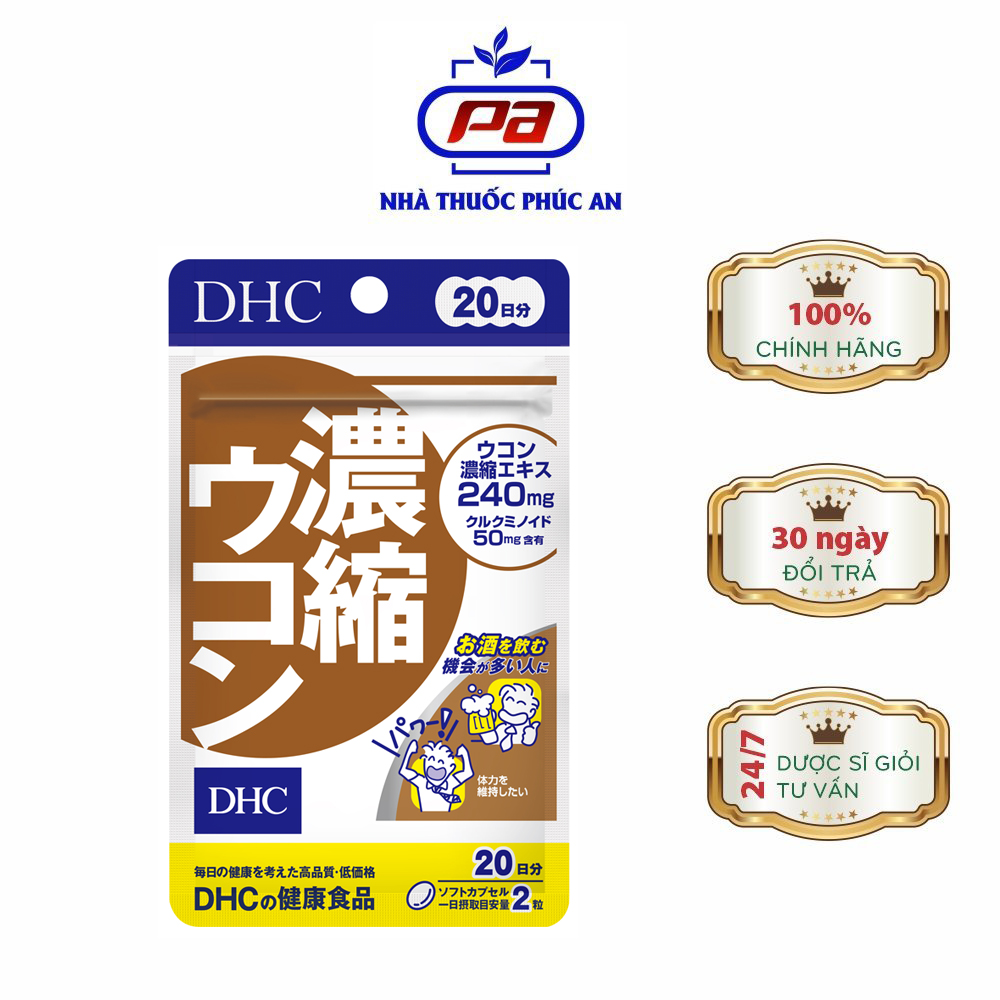 VIÊN UỐNG BỔ GAN, GIẢI RƯỢU DHC UKON NHẬT BẢN -  20 NGÀY GÓI 40 VIÊN