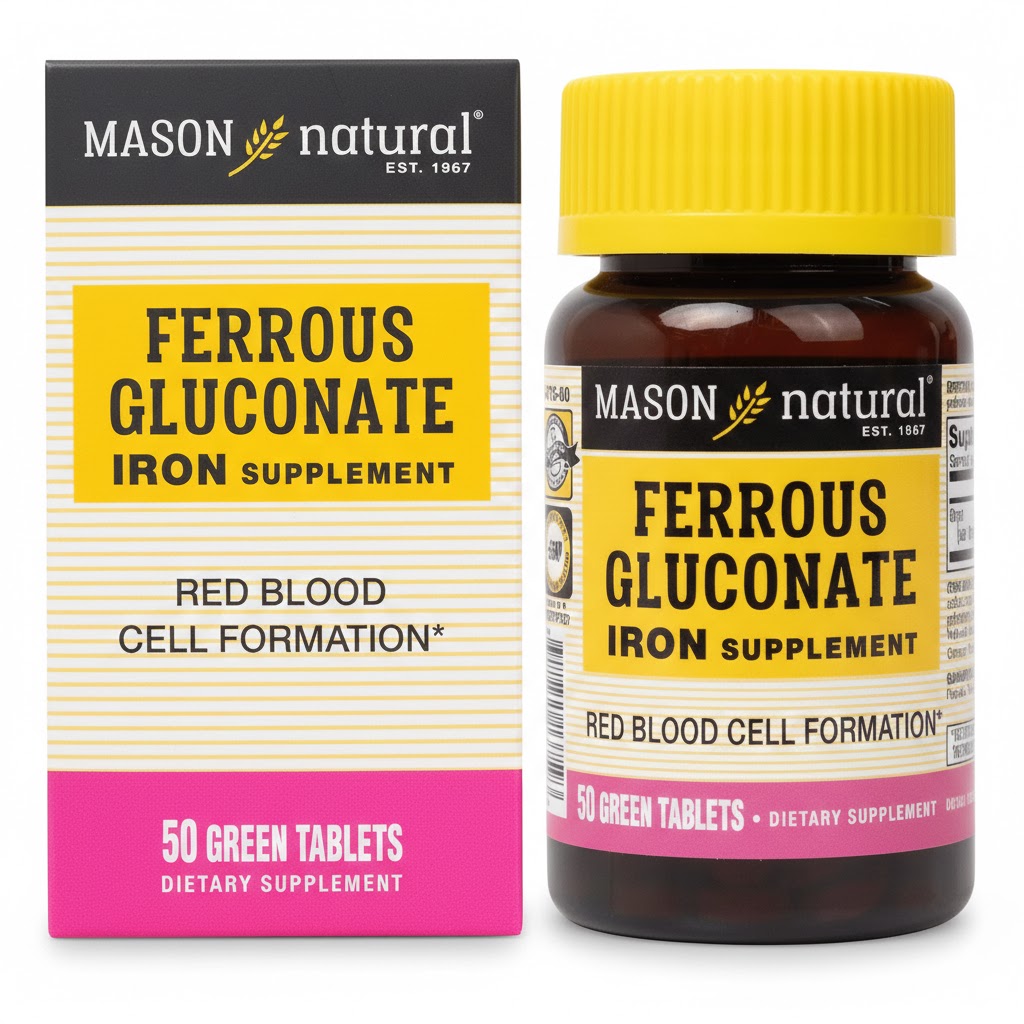 TPBVSK MASON NATURAL FERROUS GLUCONATE H/50V- SẢN PHẨM BỔ SUNG SẮT HỮU CƠ