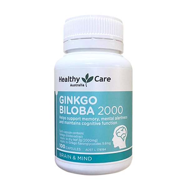 HEALTHY CARE GINKGO BILOBA 2000MG CHAI 100V HỖ TRỢ TUẦN HOÀN MÁU NÃO - AUSTRALIA