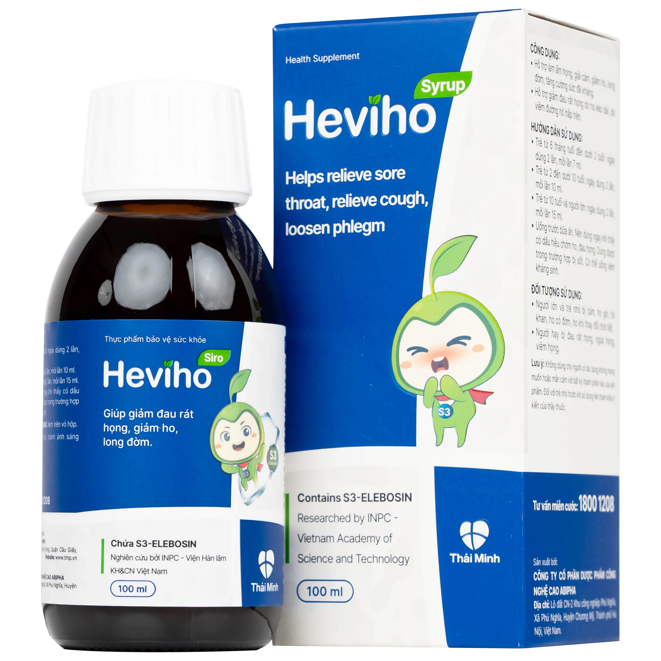 SIRO HEVIHO GIẢM HO LONG ĐỜM (CHAI 100ml)