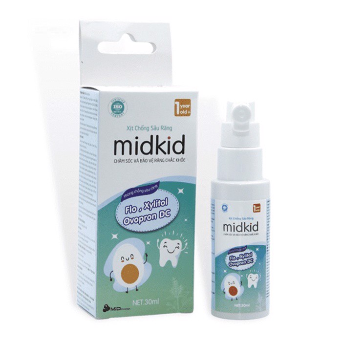 XỊT CHỐNG SÂU RĂNG MIDKID HƯƠNG NHO CHAI 30ML