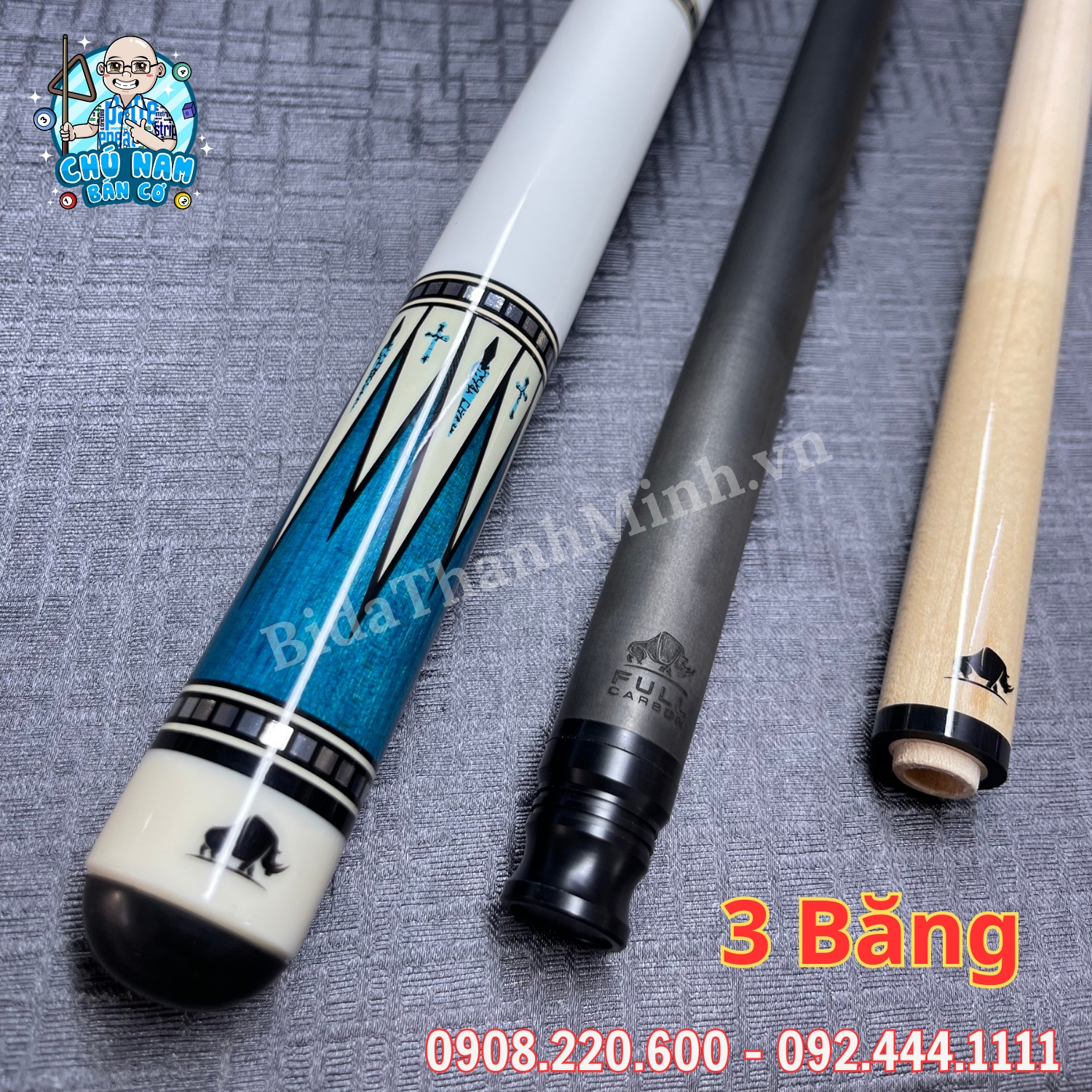 CƠ 3 BĂNG RHINO NGỌN FULL CARBON R18