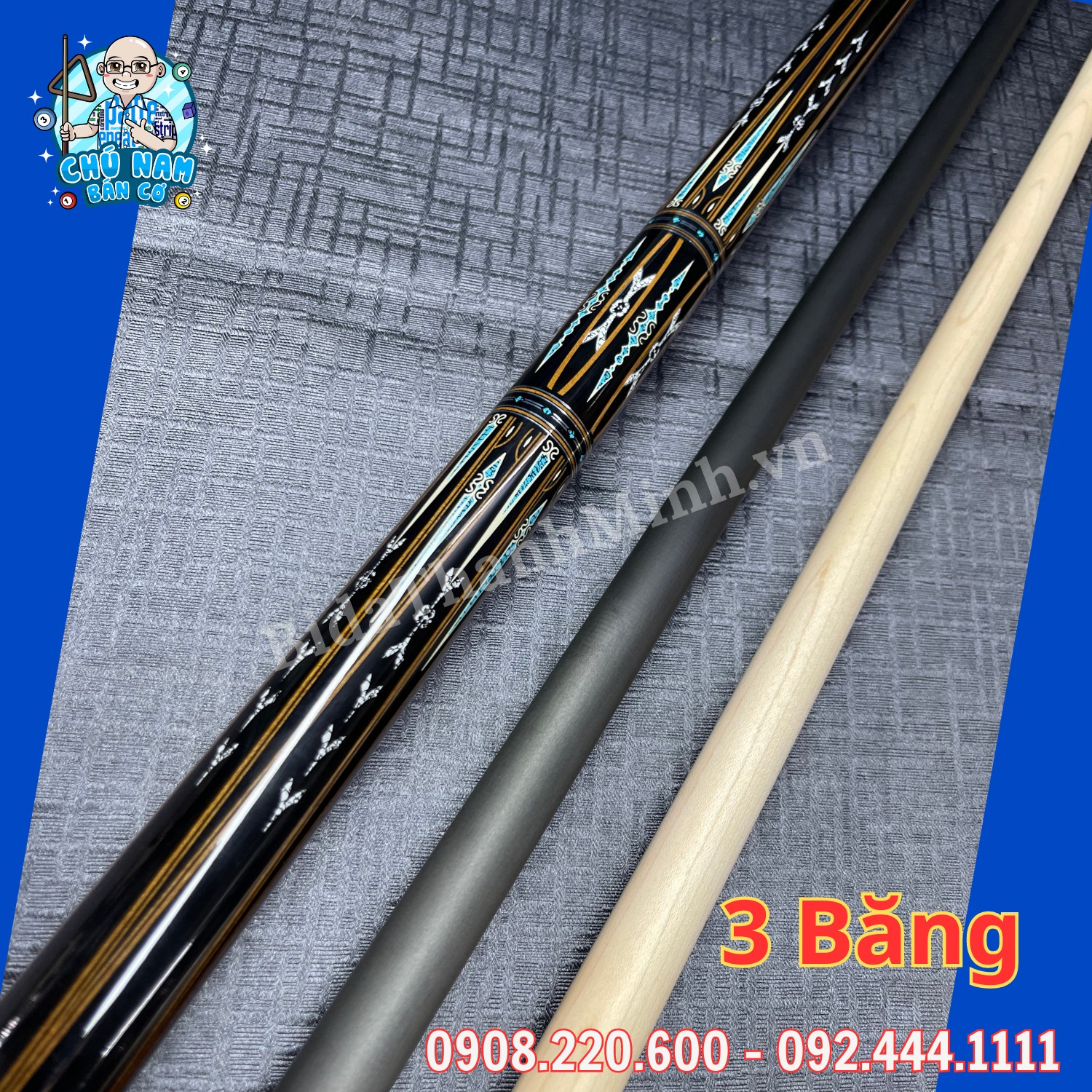 CƠ 3 BĂNG RHINO NGỌN FULL CARBON R15