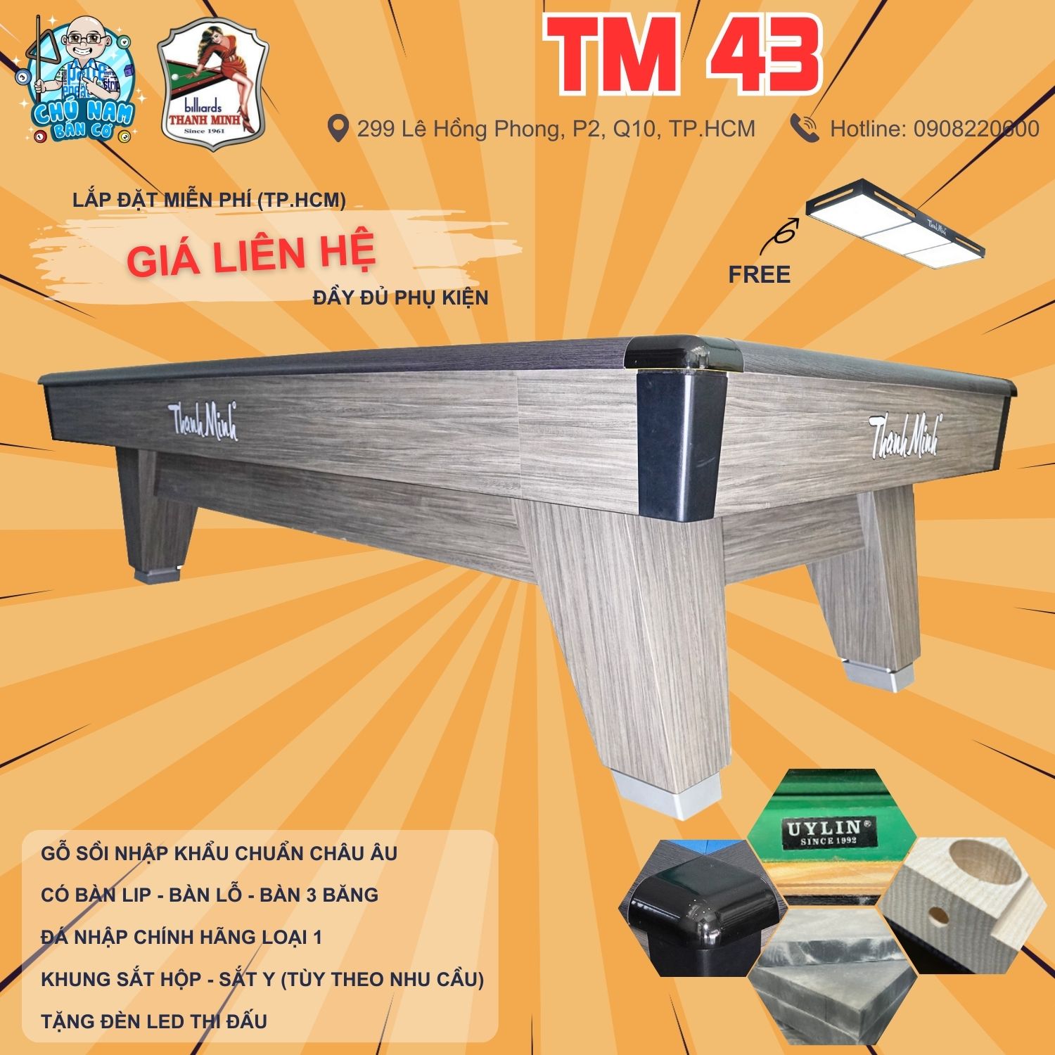 BÀN BIDA PHĂNG TM 43