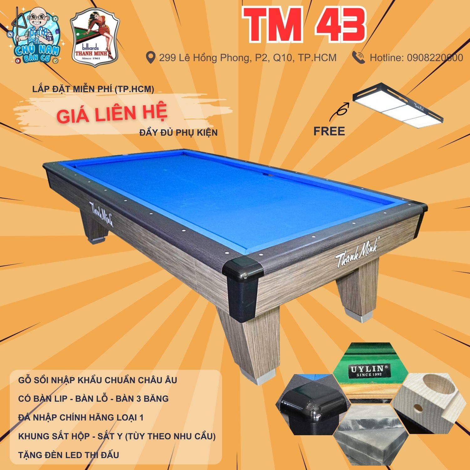 BÀN BIDA PHĂNG TM 43