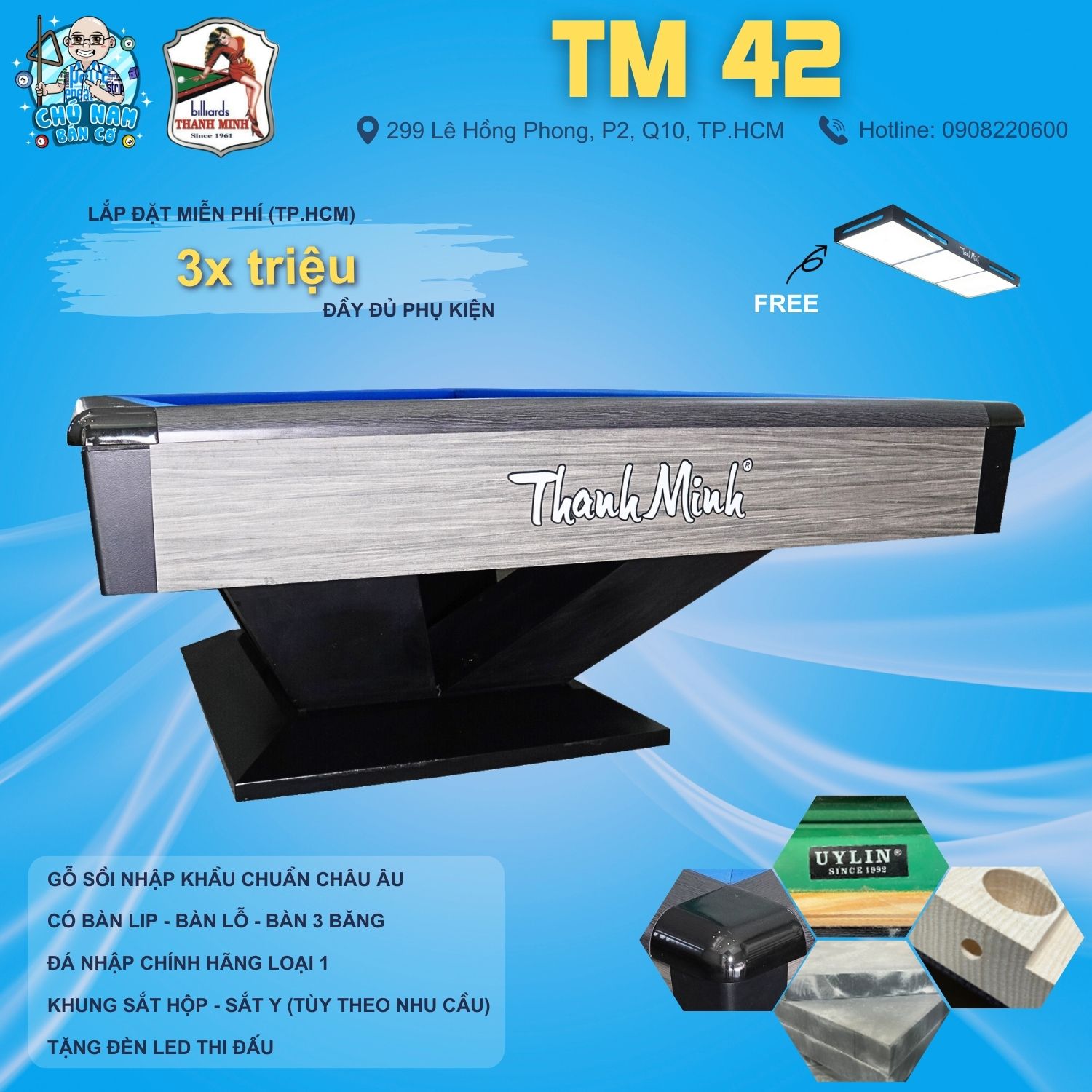BÀN BIDA PHĂNG CHÂN V TM 42