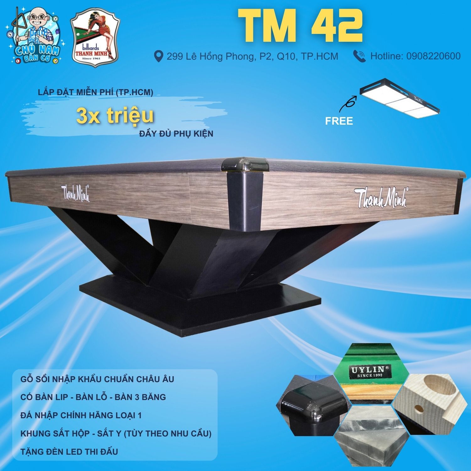 BÀN BIDA PHĂNG CHÂN V TM 42