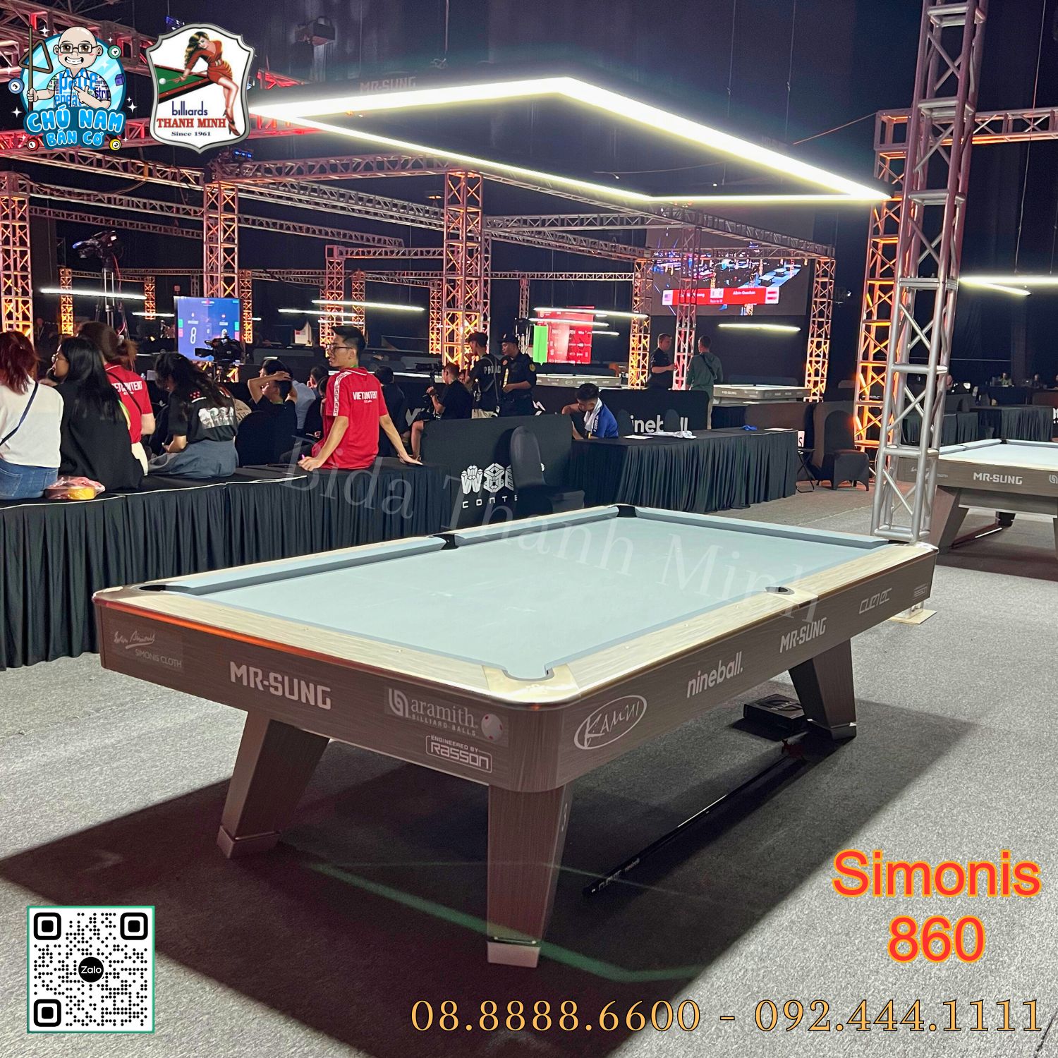 Vải bida Lỗ - pool Iwan Simonis 860 Màu Xám Đen