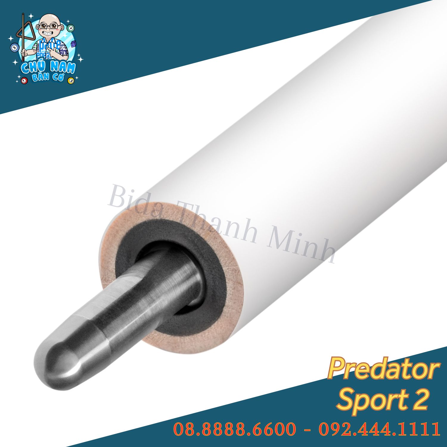 Cán Cơ Bida Predator Sport 2 Volt No Wrap - Trắng