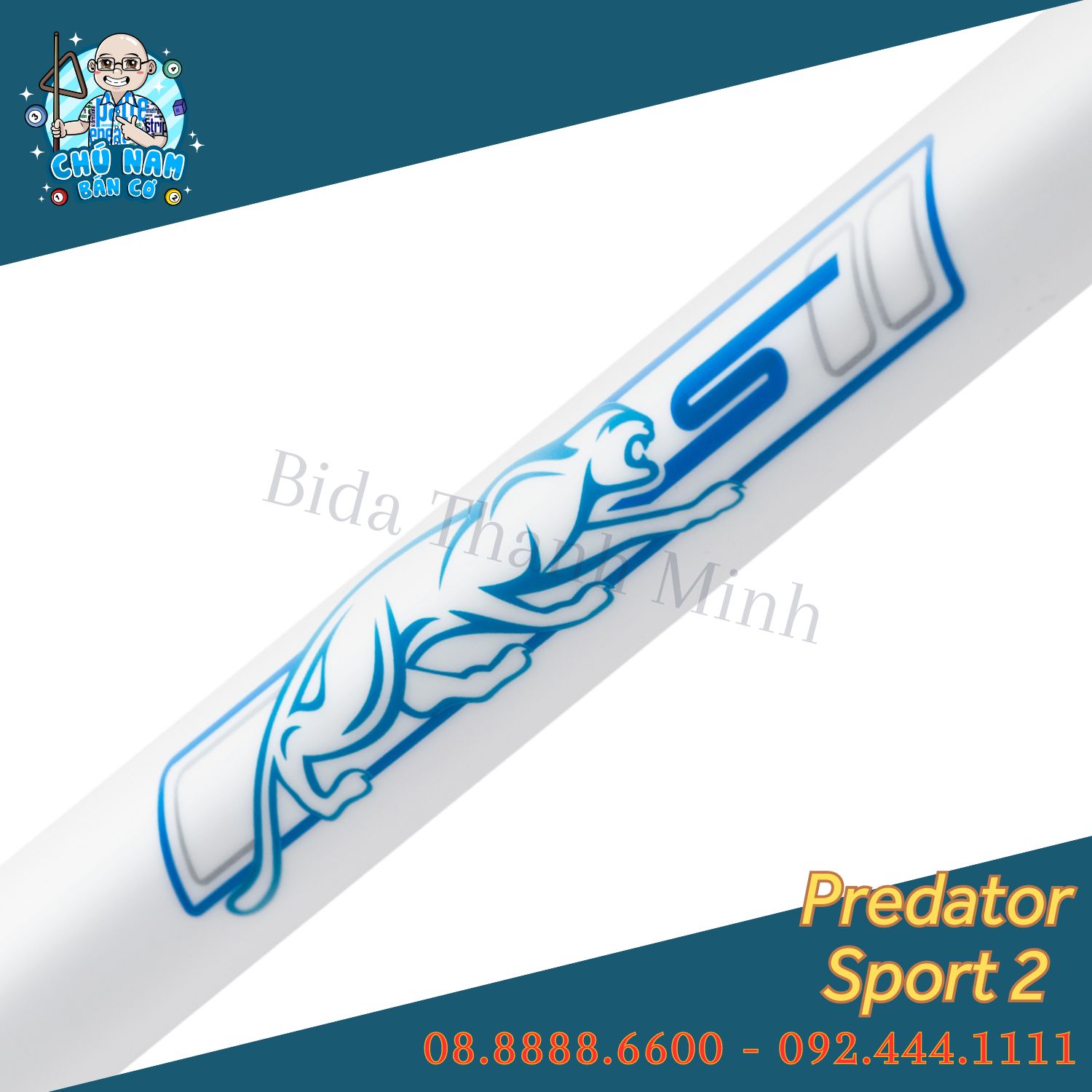 Cán Cơ Bida Predator Sport 2 Volt No Wrap - Trắng