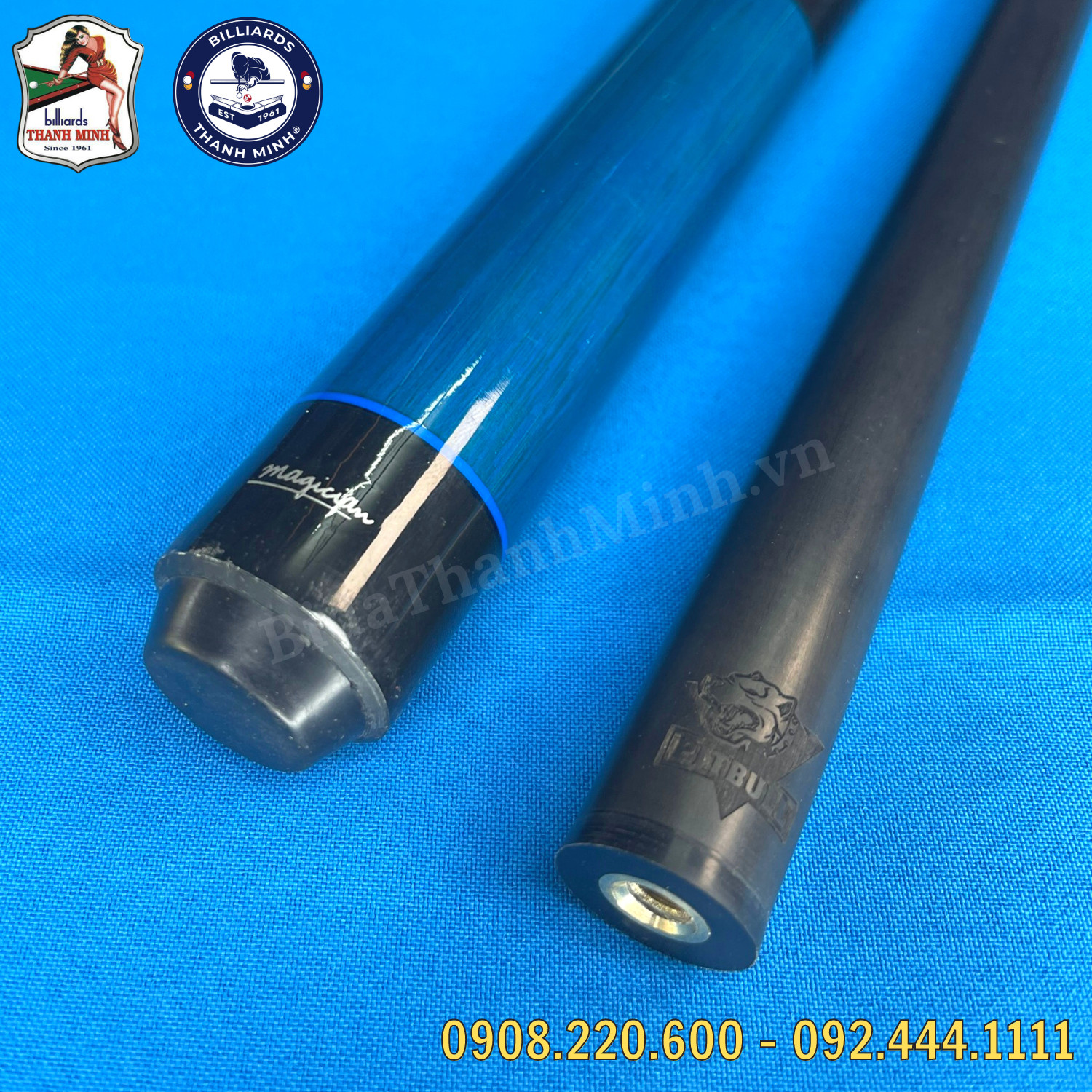 CƠ LỖ FULL CARBON PITBULL - MÀU XANH